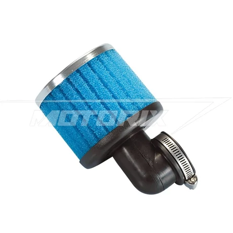 Levegőszűrő 38mm 90° hajlított hosszú (kék) Polini
