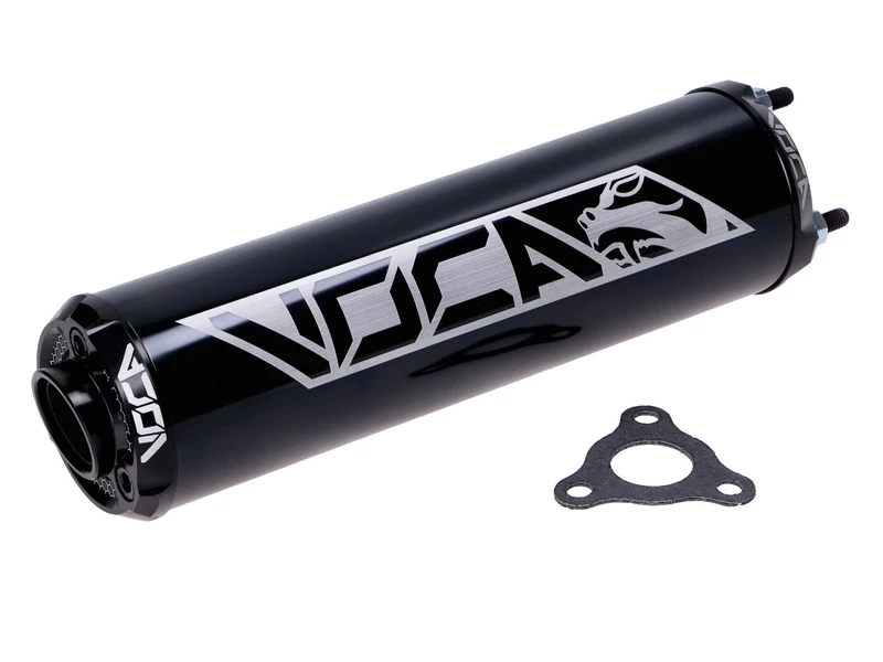 Kipufogó hangtompító 60x200mm D50B0, EBE050, EBS050, AM6 50-80cc fekete Voca Racing